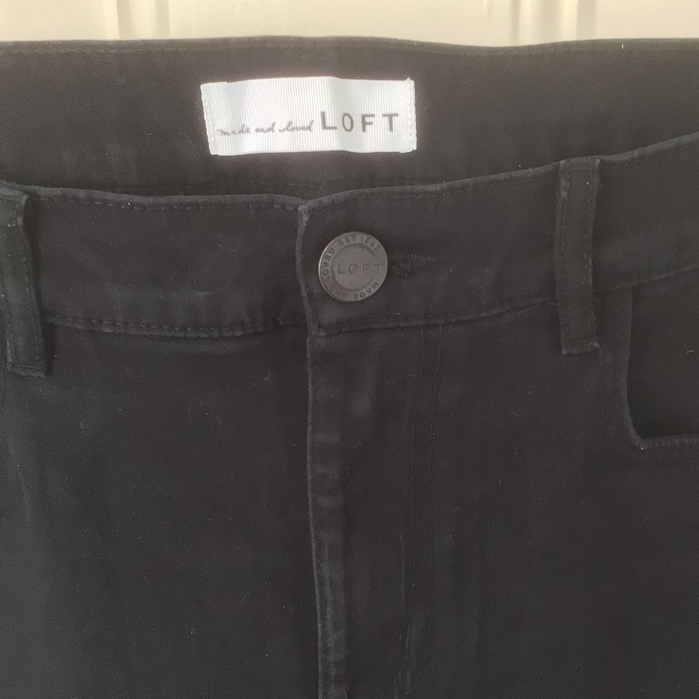 LOFT Black Sateen Leggings 5-Pocket Skinny Pants Women’s 29 Mid Rise
